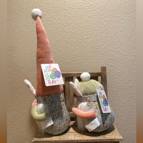 Spring Bunny Plush Gnomes Set Of 2, Spring Floral Gnomes, Bunny Gnomes - Picture 5 of 14